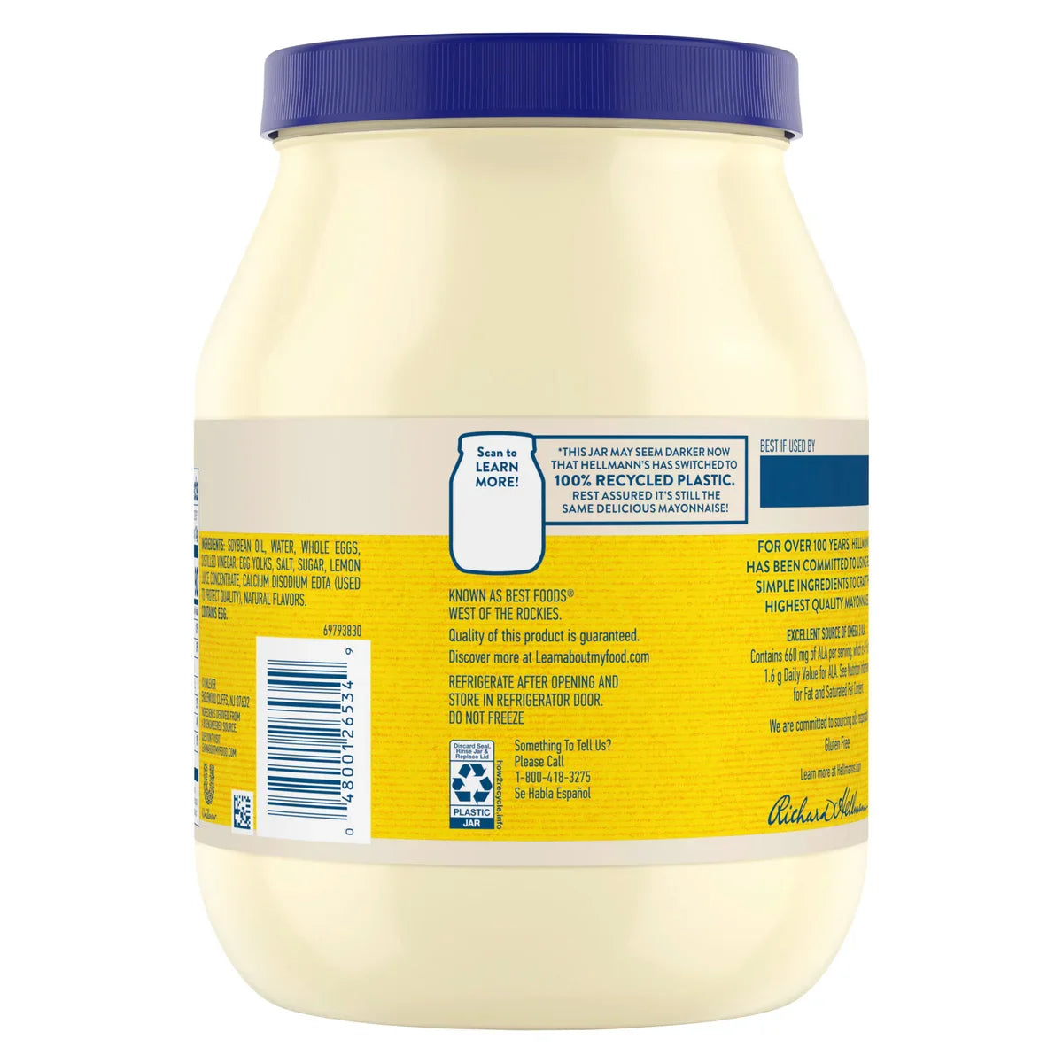 Hellmann's, Real Mayonnaise, 64 oz