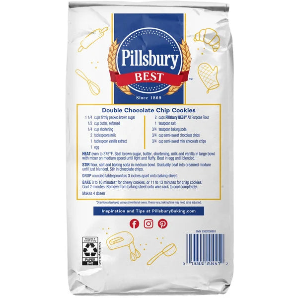 Pillsbury Best Bleached All Purpose Flour, 5 lb Bag