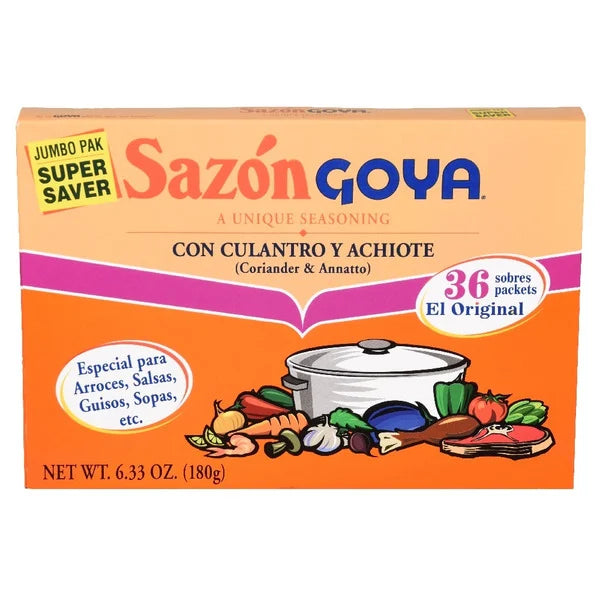 Goya Sazón Seasoning, with Coriander & Annatto, Jumbo Pack 6.33 oz