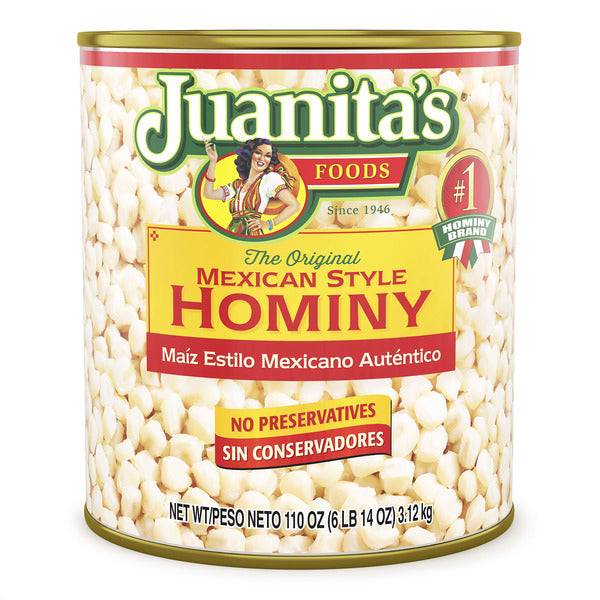 Juanita's Foods Hominy, Mexican Style, The Original 110 oz
