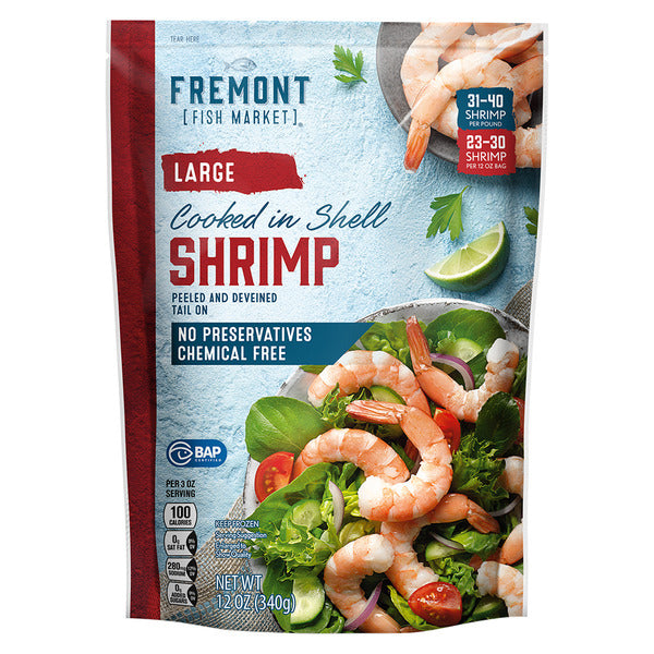 Fremont Fish Market Large Cooked Shrimp 12 oz