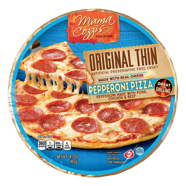 Mama Cozzi's Pizza Kitchen Thin Crust Pepperoni Pizza 14.3 oz