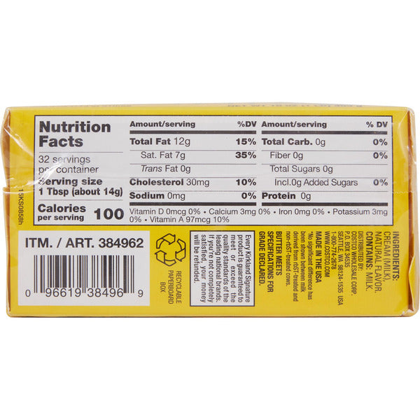 Kirkland Signature Unsalted Sweet Cream Butter, 4 oz