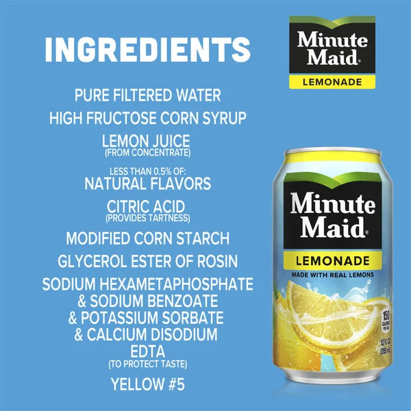 Minute Maid Lemonade Made W/ Real Lemons 12 fl oz