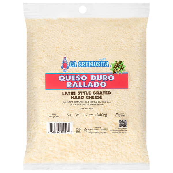 La Cremosita Cheese, Hard, Latin Style, Grated 12 oz