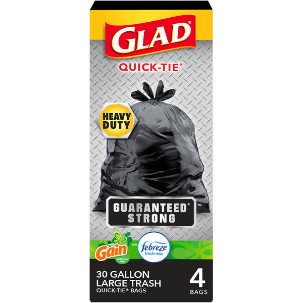 Glad Quick-Tie Large Scented Trash Bags 30 gal