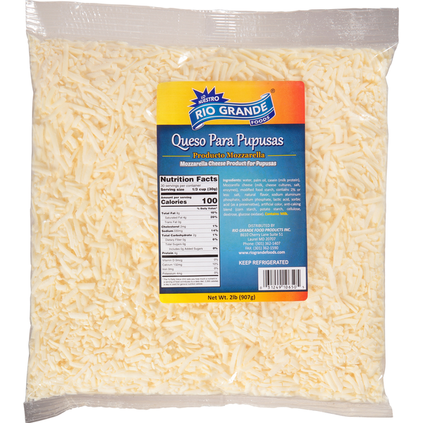 Rio Grande Foods Cheese, Mozzarella 2 lb