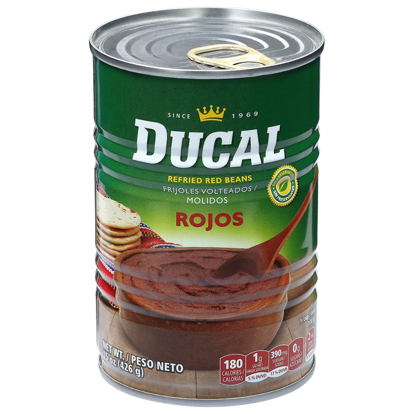 Ducal Beans, Refried, Red 15 oz