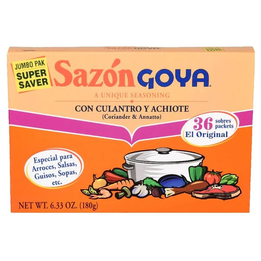 Goya Sazón Seasoning, with Coriander & Annatto, Jumbo Pack 6.33 oz
