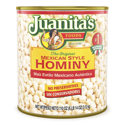 Juanita's Foods Hominy, Mexican Style, The Original 110 oz