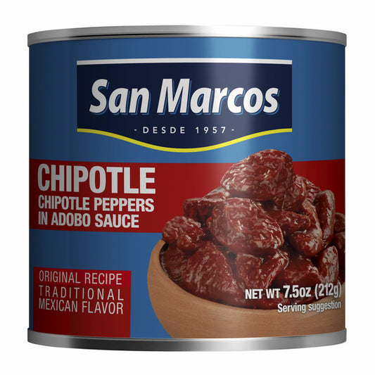San Marcos Chipotle Peppers, in Adobo Sauce, Traditional Mexican Flavor 7.5 oz