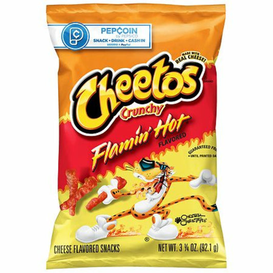 Cheetos Crunchy Cheese Flavored Snacks, Flamin' Hot Flavored 3.25 oz