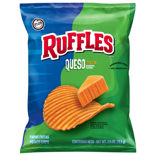Ruffles Potato Chips,Queso Cheese Flavored 2.5 oz