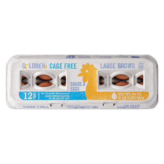 Goldhen Cage Free Large Brown Eggs - Grade A 12 ct
