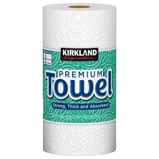 Kirkland Signature Paper Towels, 2-Ply, 160 Sheets, 1 Individually Wrapped Rolls