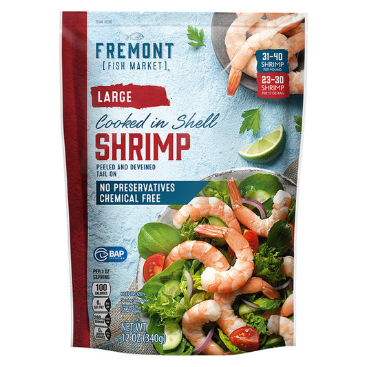 Fremont Fish Market Large Cooked Shrimp 12 oz