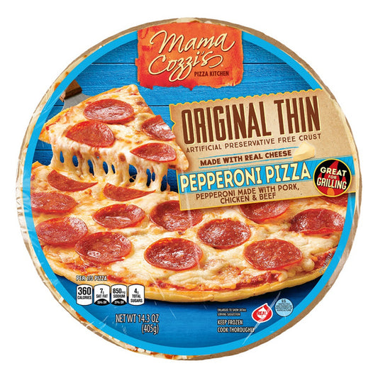 Mama Cozzi's Pizza Kitchen Thin Crust Pepperoni Pizza 14.3 oz