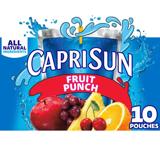 Capri Sun Fruit Punch Naturally Flavored Kids Juice Blend Drink Pouches 6 fl oz