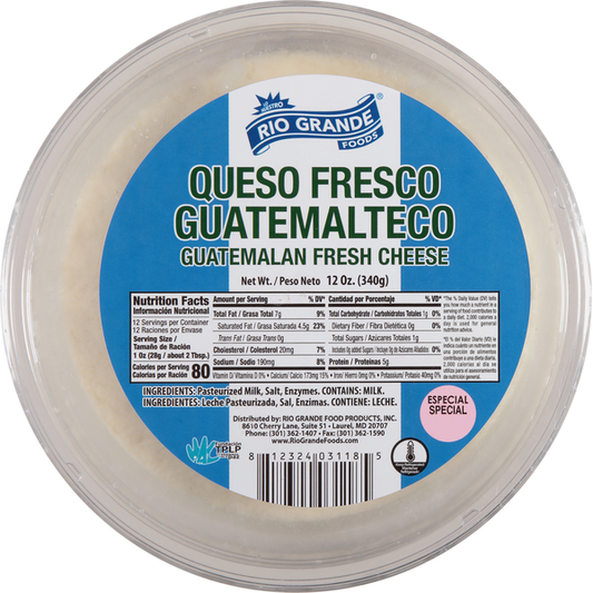 Rio Grande Foods Fresh Cheese, Guatemalan 12 oz