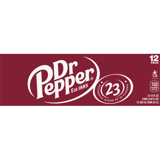 Dr Pepper Soda, 12 Pack 12 oz