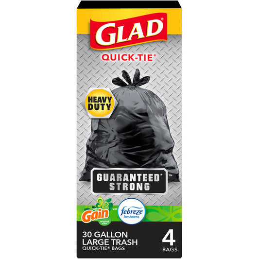 Glad Quick-Tie Large Scented Trash Bags 30 gal