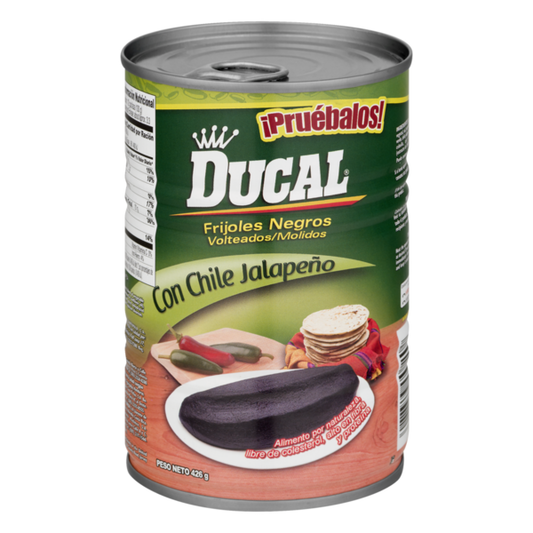 Ducal Refried Black Beans with Jalapeno Pepper 15 oz
