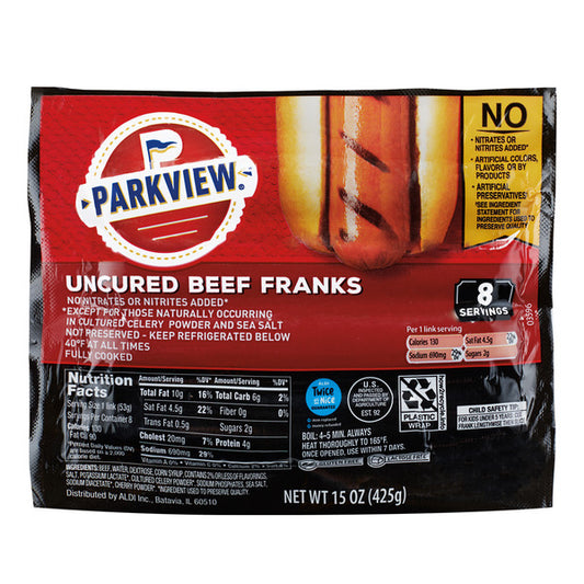 Parkview Uncured Beef Franks 15 oz