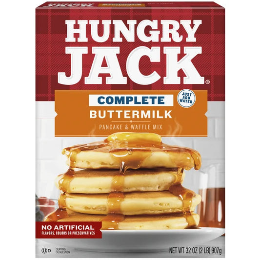 Hungry Jack Complete Buttermilk Pancake Mix and Waffle Mix, 32 Oz Box 32 oz