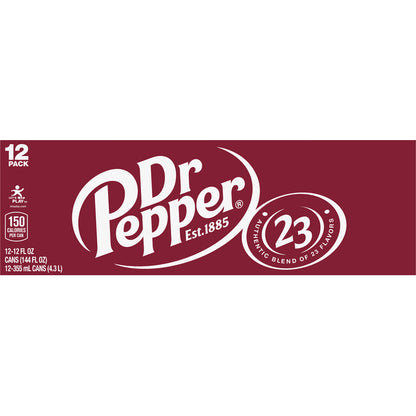 Dr Pepper Soda, 12 Pack 12 oz