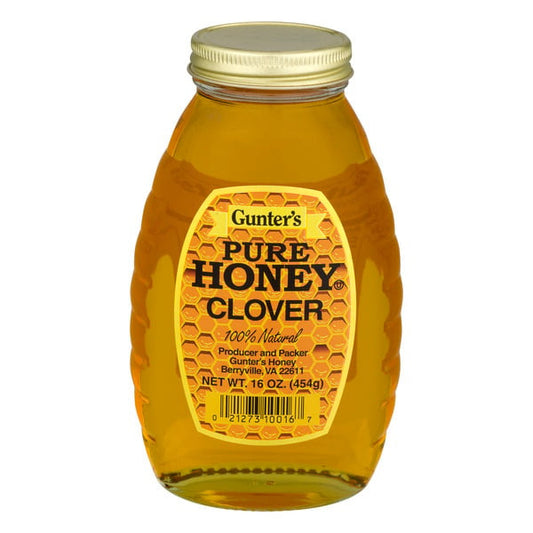 Gunter's Honey, Pure, Clover 16 oz