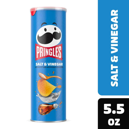 Pringles Potato Crisps Chips Salt and Vinegar, Lunch Snacks, 5.5 oz
