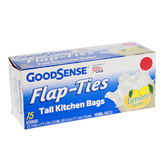 Good Sense Flap-ties 75 Tall Kitchen Bags Lemon 15 gal