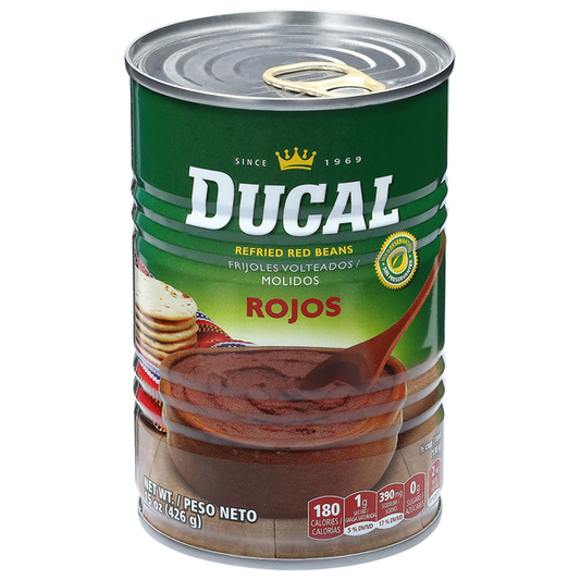 Ducal Beans, Refried, Red 15 oz