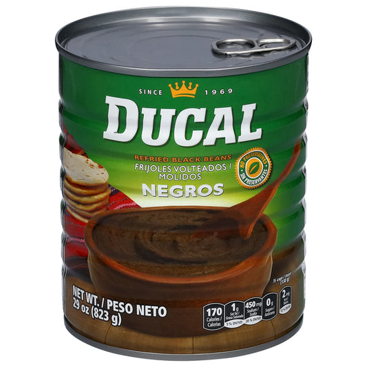 Ducal Black Beans, Refried 29 oz