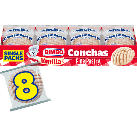 Bimbo Conchas, 8 packs, Vanilla Pastry 8 ct